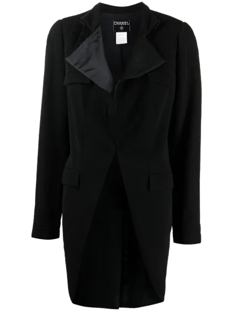 CHANEL Pre-Owned 2006 stand-up collar flapped coat Black CC3500H