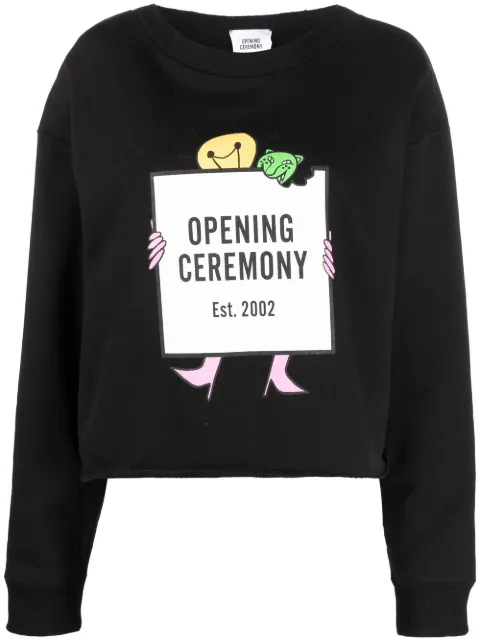 Opening Ceremony light bulb box logo print hoodie Black YWBB010F21FLE0011003