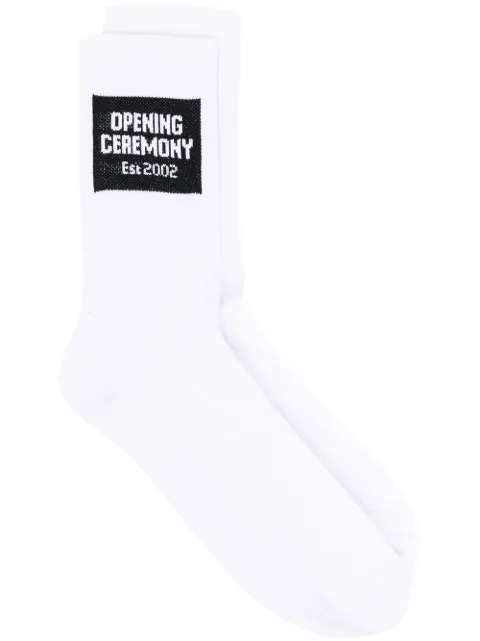 Opening Ceremony box logo socks White YWRA002F21KNI0010310