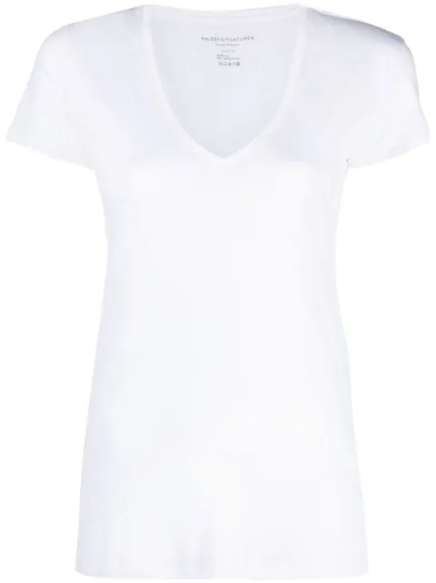 Majestic Filatures V-neck short-sleeve T-shirt White E25M011FTS164