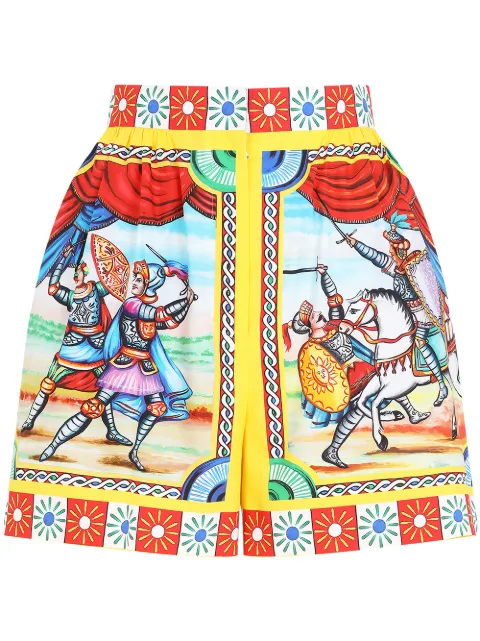 Dolce & Gabbana Carretto-print poplin shorts White FTAL1TGDS11