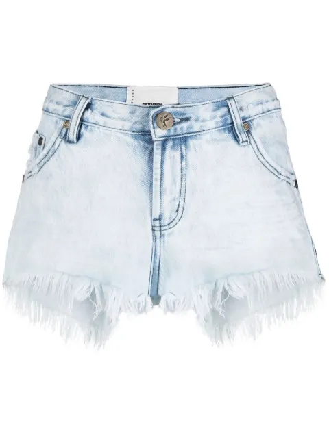 One Teaspoon Florence frayed-edge denim shorts Blue 22979