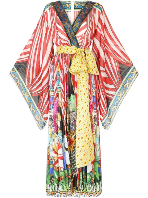 Dolce & Gabbana Carretto-print chiffon jumpsuit Red F6J8CZGDS13