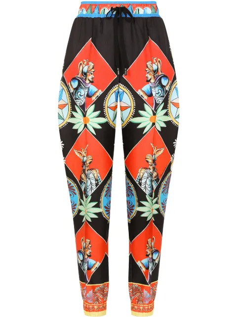 Dolce & Gabbana Carretto-print track pants Black FTBPWTFI1ND
