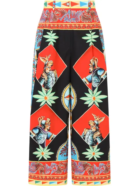 Dolce & Gabbana Carretto-print wide-leg trousers Black FTA5NTGDS11