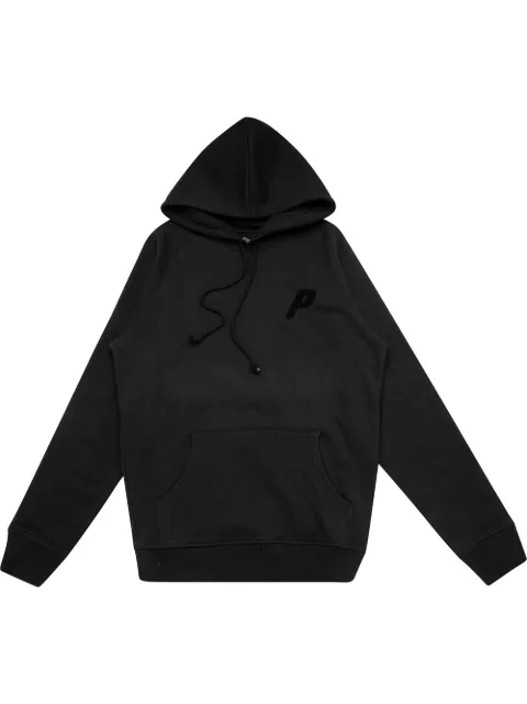 Palace Flocka "Black/Black" drawstring hoodie Black PA0090