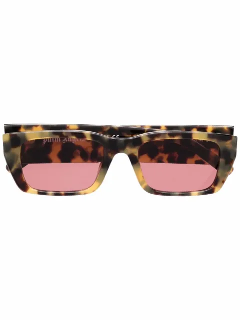 Palm Angels Eyewear Angel rectangle-frame sunglasses Brown PERI002Y21PLA0016037