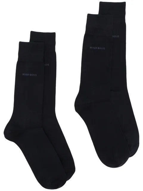 BOSS logo-print socks Blue 50448247