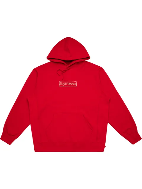 Supreme x Kaws Chalk logo hoodie Red SU10092