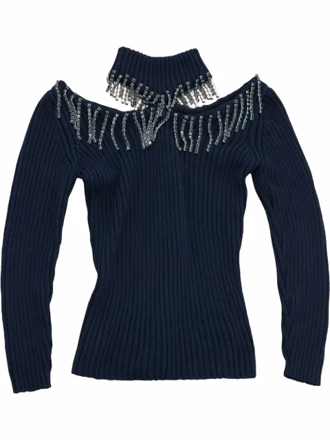 Christopher Kane crystal-embellished jumper Blue S21JU702A