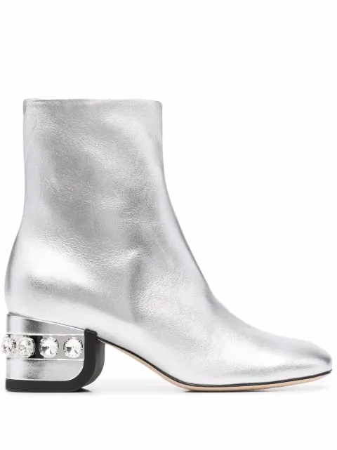 Nicholas Kirkwood JJ crystal-embellished ankle boots Silver 905A84NLM2