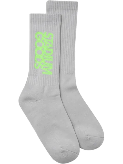 STADIUM GOODS® logo "Glow In The Dark" crew socks Grey SGS0236