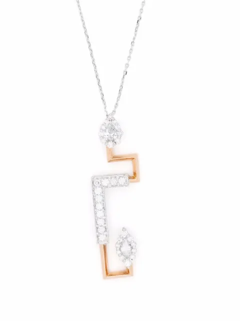 Yeprem 18kt gold diamond pendant necklace Silver PE12252