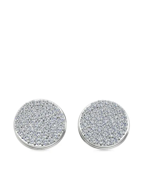 ALINKA 18kt white gold BLACK CAVIAR white diamond studs Silver E6618WWD