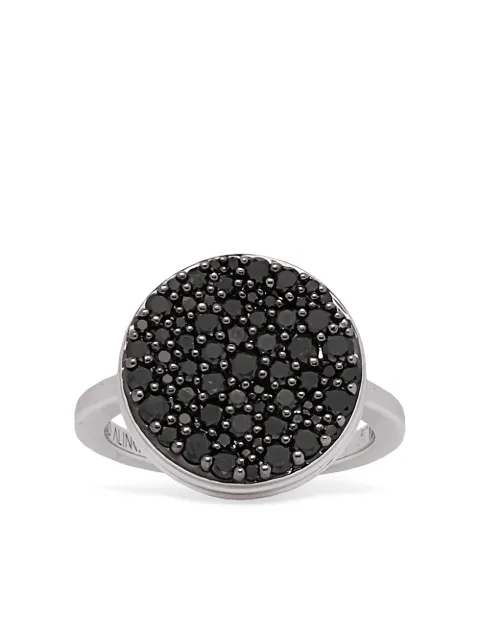 ALINKA 18kt white gold Black Caviar diamond ring Silver R4818BWBD