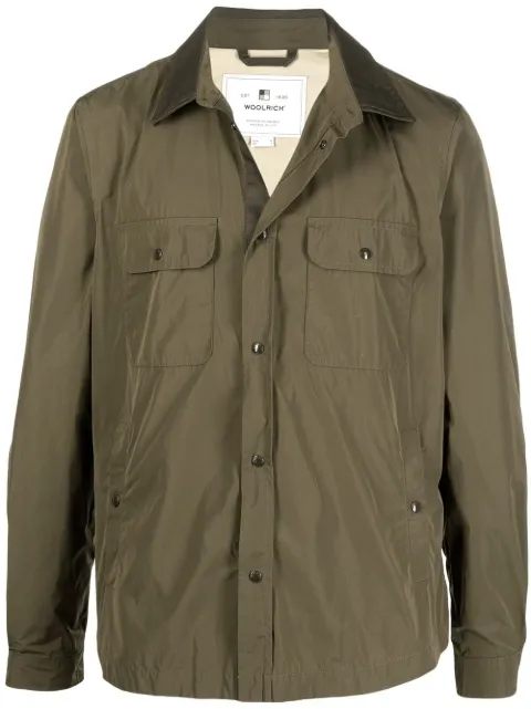 Woolrich lightweight cotton shirt jacket Green CFWOOU0378MRUT0573