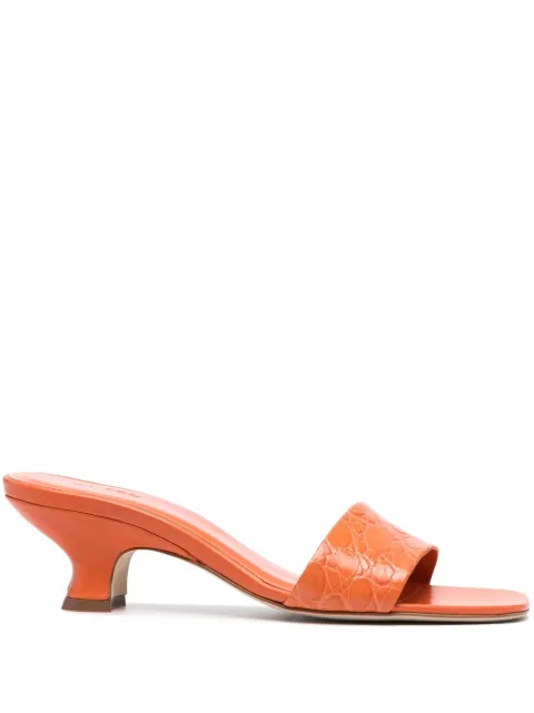 BY FAR Ceni crocodile-embossed mules Orange 21SSFRMPAPCCE