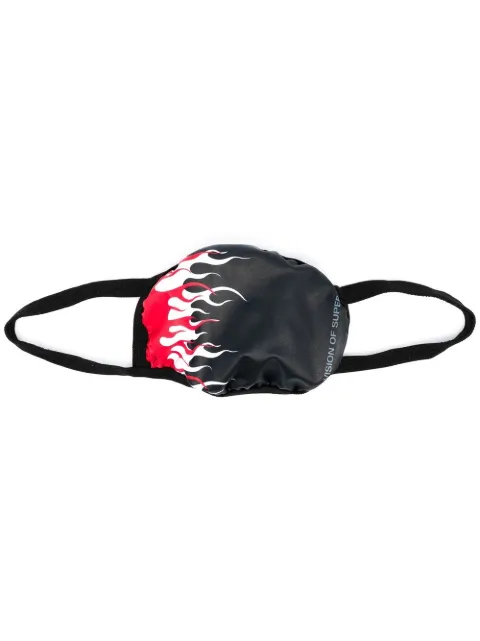 Vision Of Super Kids flame-print face mask Black VOSFACEMASKDOUBLE