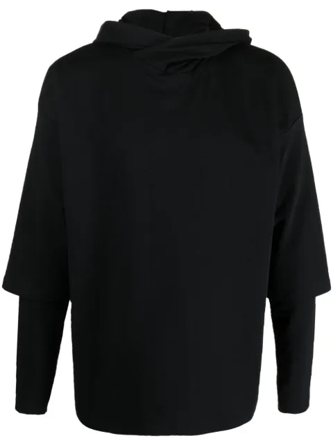 Alchemy layered drop-shoulder hoodie Black ALL601