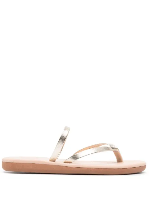 Ancient Greek Sandals Vachetta leather flip flops Metallic MYLAVACHETTAPLATINUM
