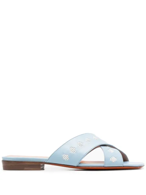 Santoni crossover straps sandals Blue WHYF59263HI1NYDMZ40