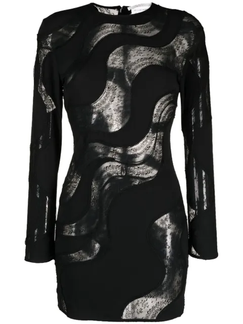 Stella McCartney Makenzie wave lace-insert dress Black 603793SCA061000
