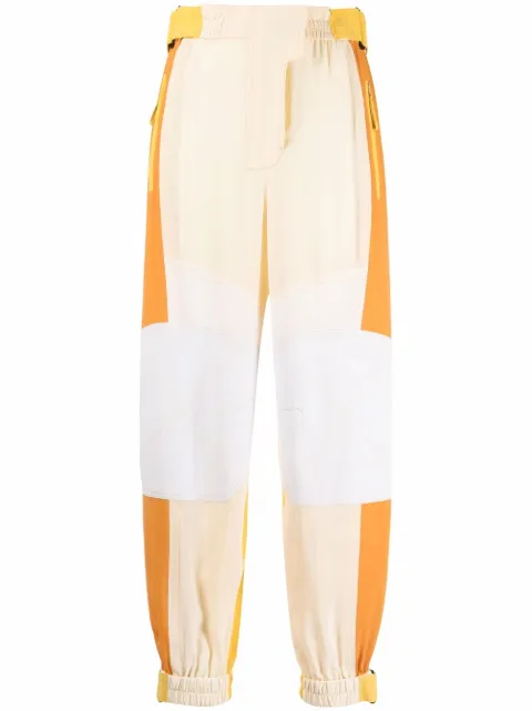 Stella McCartney Lacey patchwork-design tapered trousers Neutrals 603768SY206