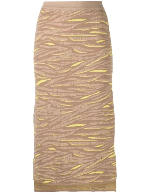 Stella McCartney animal pattern knitted skirt Brown 603673S2260