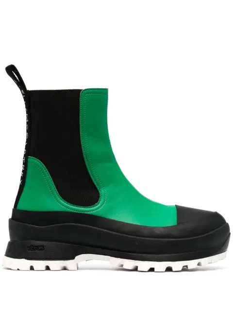 Stella McCartney Trace two-tone ankle boots Green 800397N0242
