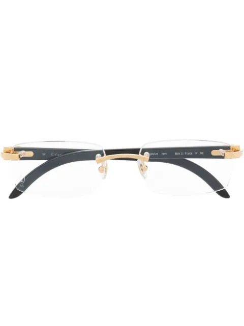 Cartier Eyewear rectangle-frame clear glasses Black CT0049O