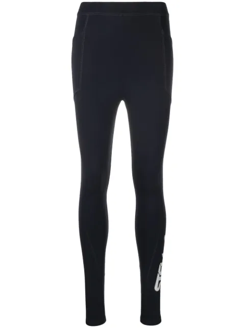 Stella McCartney logo-print scuba leggings Blue 603681SPW05