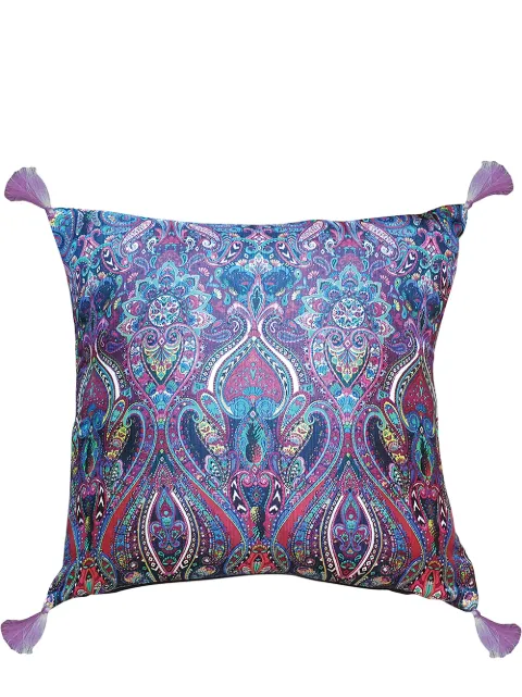 Les-Ottomans paisley-print silk-blend cushion Purple MWC01