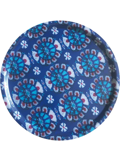 Les-Ottomans Ikat wooden tray Blue TI01