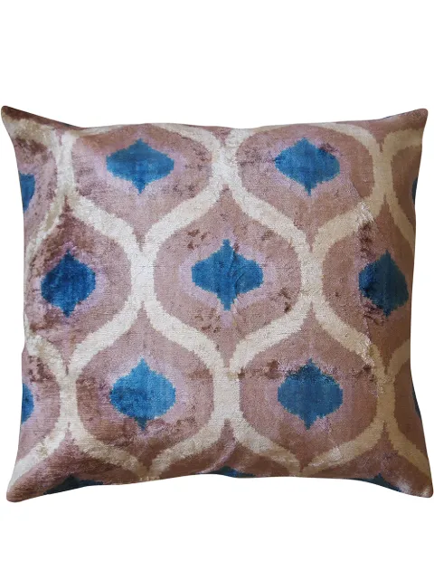 Les-Ottomans jacquard silk velvet-blend cushion Neutrals VE36