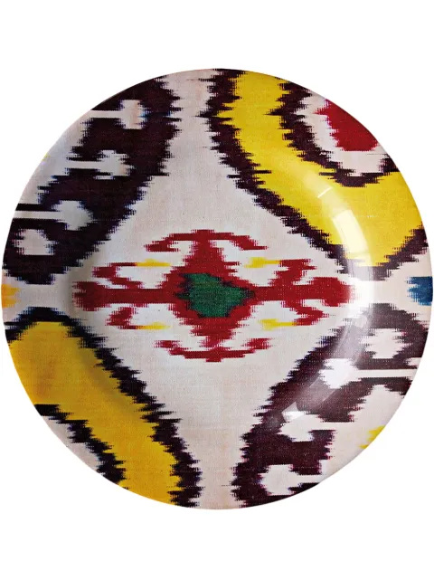 Les-Ottomans Ikat ceramic plate (28cm) White CPS02B
