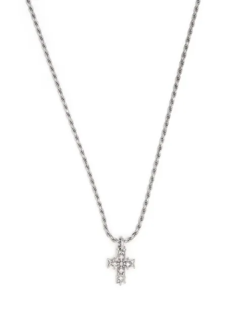 Emanuele Bicocchi diamond cross pendant necklace Silver DDNDP2