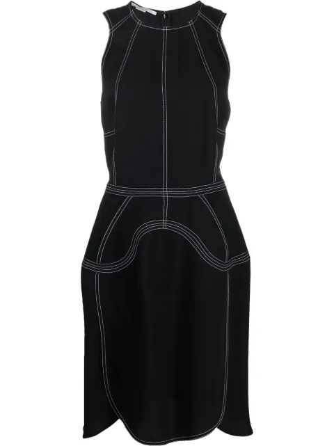 Stella McCartney contrast-stitch sleeveless dress Black 603113SRA02