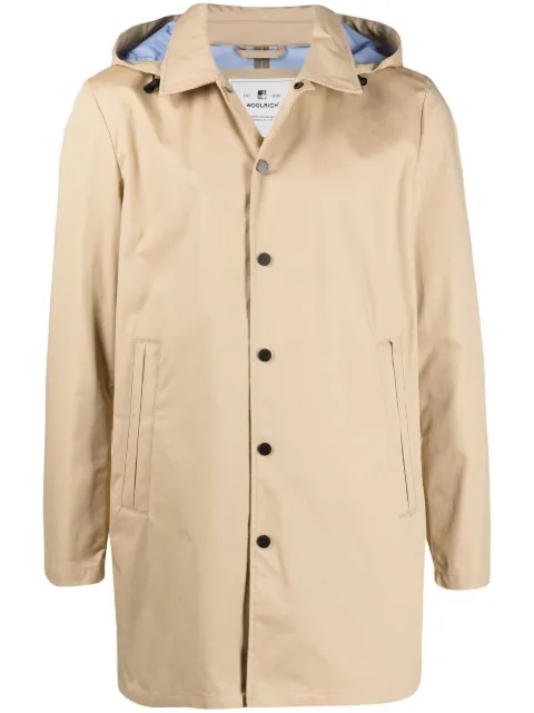 Woolrich press stud fastening hooded coat Neutrals CFWOOU0399MRUT2647