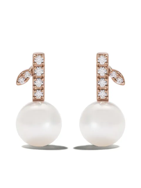 TASAKI 18kt rose and yellow gold Collection Line Kugel diamond and pearl earrings Gold E4030S