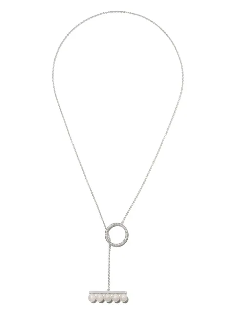 TASAKI 18kt white gold Collection Line Balance divine pearl and diamond pave pendant Silver P17034W