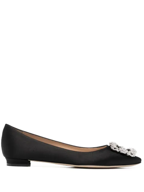 Manolo Blahnik Hangisi black buckle ballerinas Black 9XX0347