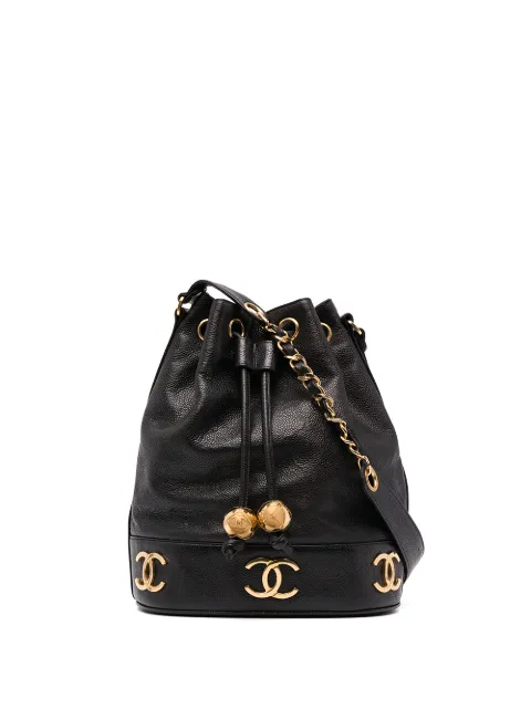 CHANEL Pre-Owned 1992 Triple CC bucket bag Black 2507295