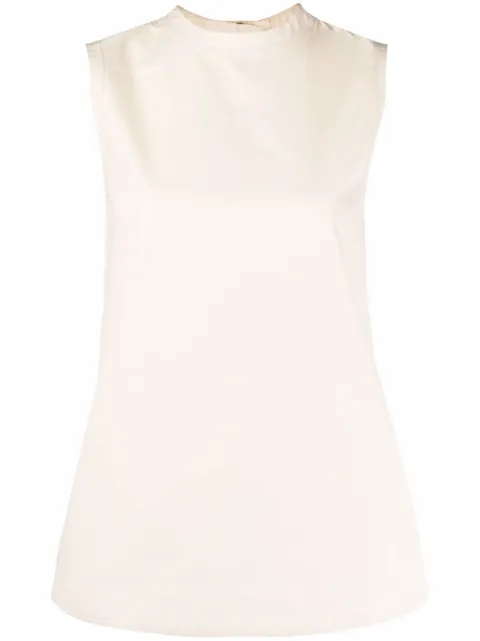 Jil Sander sleeveless cotton top Neutrals JSWS565806WS244200