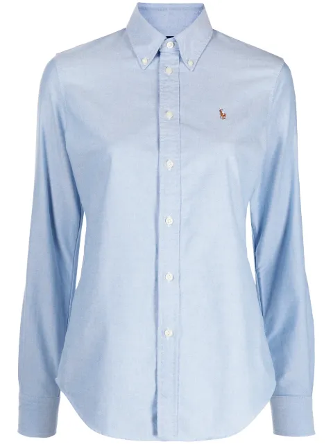 Polo Ralph Lauren logo-embroidered Oxford shirt Blue 211743355002