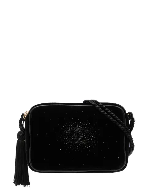 CHANEL Pre-Owned 1990s CC rhinestone-embellished crossbody bag Black 1869276