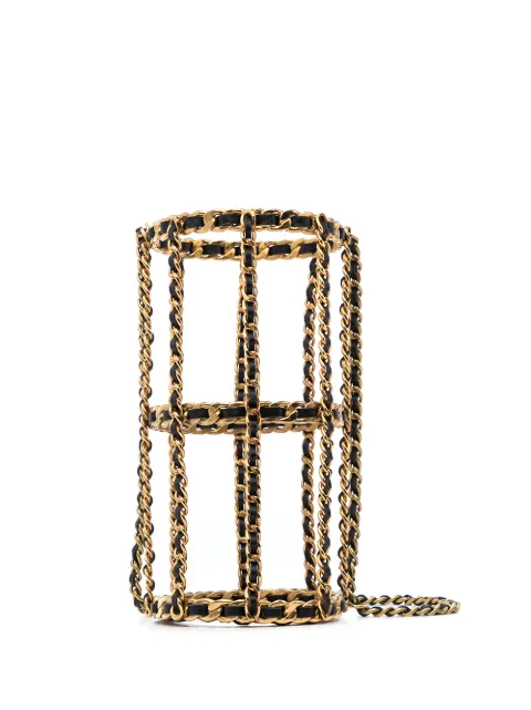 CHANEL Pre-Owned 1994 structured chain-link bottle holder Gold 94A