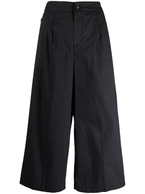 Woolrich cropped wide-leg trousers Black WWTR0085FRUT1509