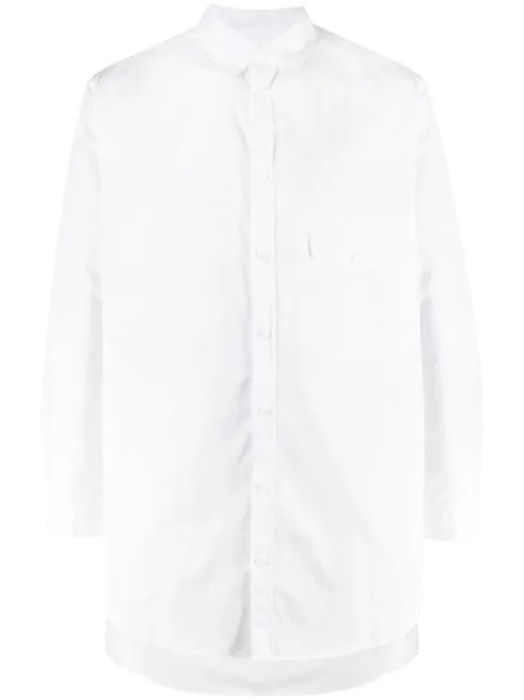 Yohji Yamamoto flap pocket long-length shirt White HDB41024