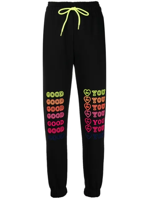 IRENEISGOOD slogan drawstring tracksuit bottoms Black 21SSIGSP003