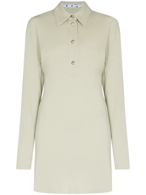 Off-White polo collar long-sleeve dress Grey OWDB355F21JER0010500